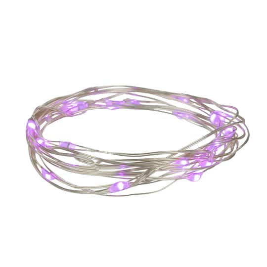 Northlight 20ct. Micro Fairy Copper Wire LED Christmas Lights in Purple | 6 ft | Michaels®